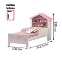 Ver imagem 3 de Cama Quarto Solteiro Casa Princesa c/ Estante