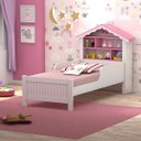 Ver imagem 1 de Cama Quarto Solteiro Casa Princesa c/ Estante