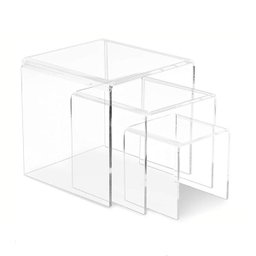 Prateleira Plataforma Acrílico Vitrine Decorativo Sala 3 Un - 1