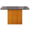 Ver imagem 1 de Mesa de Jantar Doha 120x80 Canto Copo com Vidro Cinamomo Chumbo - Leifer