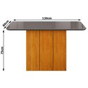 Ver imagem 2 de Mesa de Jantar Doha 120x80 Canto Copo com Vidro Cinamomo Chumbo - Leifer