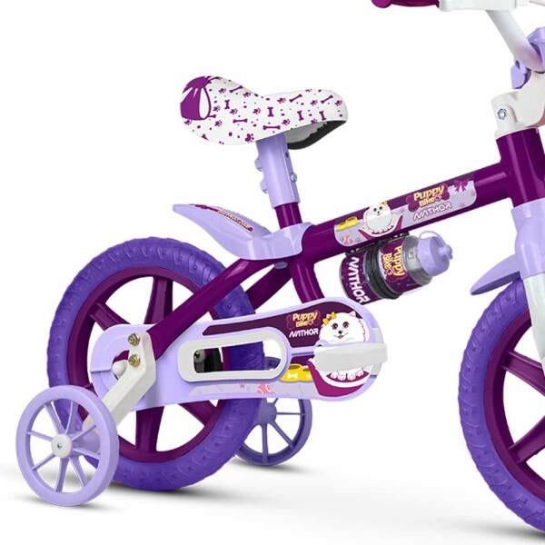 Bicicleta Infantil Aro 12 Menina Nathor - Puppy Bike - 4