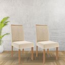 Ver imagem 2 de Cadeira para Mesa de Jantar Jogo de 2 Cadeiras Mdf Clarice Wood Cimol Madeira/nude