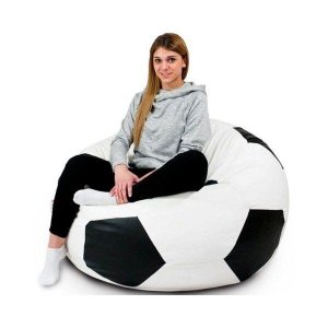 Pufe Bola de Futebol - Cor Branca - Puff Impermeável