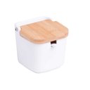 Ver imagem 1 de Saleiro de Cerâmica com Tampa de Bambu Quadrado e Colher 350g