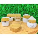 Ver imagem 5 de Saleiro de Cerâmica com Tampa de Bambu Quadrado e Colher 350g
