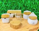 Ver imagem 5 de Saleiro de Cerâmica com Tampa de Bambu Quadrado e Colher 350g