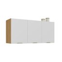 Ver imagem 2 de Armário de Cozinha Aéreo 3 Portas 120 cm Marrom/Lamina Mel/Branco