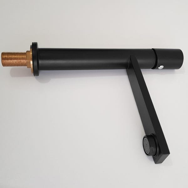 Torneira Para Banheiro De Mesa Bica Baixa Água Fria Preta Fosca Eco Metais - 4