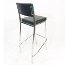 Ver imagem 5 de Kit 3 Banquetas Empilhável Cromada Cozinha Alta Assento E Encosto Estofado Cor Preto - Poltronas
