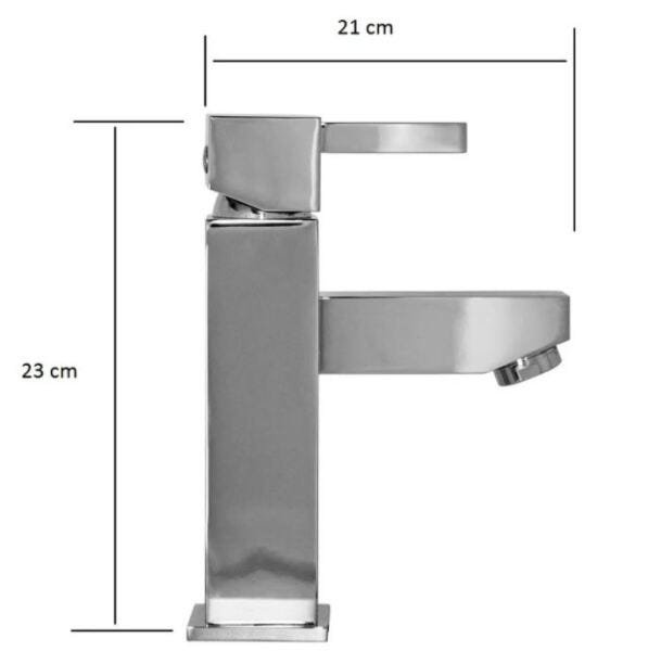 Torneira Misturador Monocomando Banheiro Lavatório Quadrada 83401_60A - 2