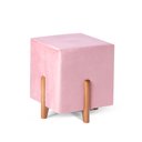 Ver imagem 1 de Puff Decorativo Quadrado em Suede na Cor Rosa