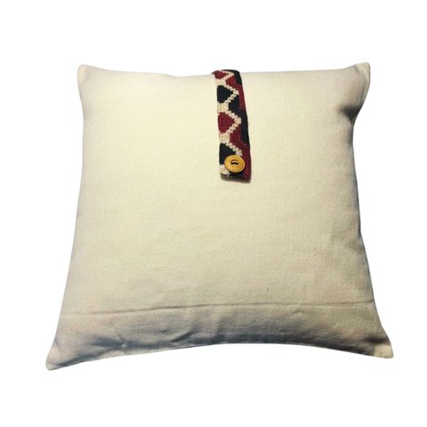 Capa Almofada 100% Algodão Cru com Garavatá