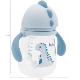 Copo de Transição com Canudo Alça e Válvula Dino Azul Buba - 3