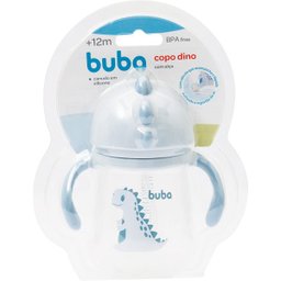 Copo de Transição com Canudo Alça e Válvula Dino Azul Buba - 6