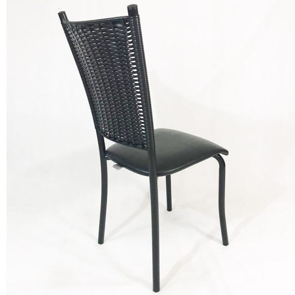 Kit 4 Cadeiras de Cozinha Preta Fibra Sintética Preta Assento Preto - Poltronas do Sul - 5