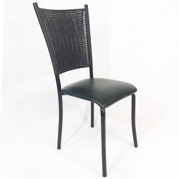 Kit 4 Cadeiras de Cozinha Preta Fibra Sintética Preta Assento Preto - Poltronas do Sul - 2