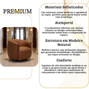 Ver imagem 7 de Poltrona Decorativa Roma Giratória em Courino Confortável Base 360 Graus Escritório Clínica Montada: