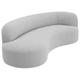 Recamier Orgânico Curvo Sala 2 Lugares Lado Esquerdo Tokyo 140cm Linho Cinza Claro - Incasa Decor - 5