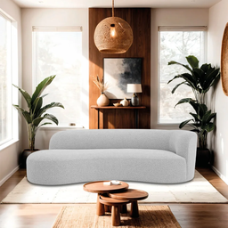 Recamier Orgânico Curvo Sala 2 Lugares Lado Esquerdo Tokyo 140cm Linho Cinza Claro - Incasa Decor - 2
