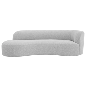 Recamier Orgânico Curvo Sala 2 Lugares Lado Esquerdo Tokyo 140cm Linho Cinza Claro - Incasa Decor