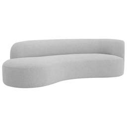 Recamier Orgânico Curvo Sala 2 Lugares Lado Esquerdo Tokyo 140cm Linho Cinza Claro - Incasa Decor - 4