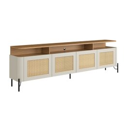 Rack Sala 4 Portas Palha Natural MDF L180 X A65cm - 2