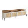 Rack Sala 4 Portas Palha Natural Mdf L180 X A65cm - 2