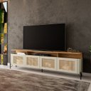 Ver imagem 1 de Rack Sala 4 Portas Palha Natural Mdf L180 X A65cm