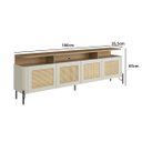 Ver imagem 4 de Rack Sala 4 Portas Palha Natural Mdf L180 X A65cm