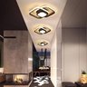 Luminária Sobrepor Estilo Plafon C/ Led Quadrado Duplo Difusor Central Cor Preto - Luz Amarela 3000k - 7