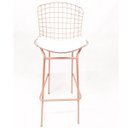 Ver imagem 4 de Kit 3 Banquetas BERTÓIA cor Rosê assento branco tubular - Poltronas do Sul