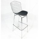 Ver imagem 3 de Kit 3 Banquetas BERTÓIA Cromada assento preto tubular - Poltronas do Sul