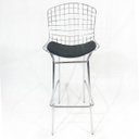Ver imagem 2 de Kit 3 Banquetas BERTÓIA Cromada assento preto tubular - Poltronas do Sul