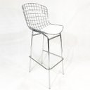 Ver imagem 3 de Kit 3 Banquetas BERTÓIA Cromada assento branco tubular - Poltronas do Sul