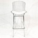 Ver imagem 2 de Kit 3 Banquetas BERTÓIA Cromada assento branco tubular - Poltronas do Sul