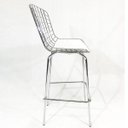 Ver imagem 4 de Kit 3 Banquetas BERTÓIA Cromada assento branco tubular - Poltronas do Sul