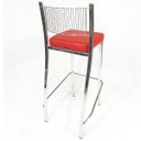 Ver imagem 5 de Kit 2 Banquetas EMPILHÁVEL cromada alta assento vermelho - Poltronas do Sul