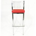 Ver imagem 2 de Kit 2 Banquetas EMPILHÁVEL cromada alta assento vermelho - Poltronas do Sul