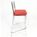 Ver imagem 4 de Kit 2 Banquetas EMPILHÁVEL cromada alta assento vermelho - Poltronas do Sul