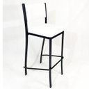 Ver imagem 2 de Kit 4 Banquetas EMPILHÁVEL Preta alta assento e encosto branco - Poltronas do Sul