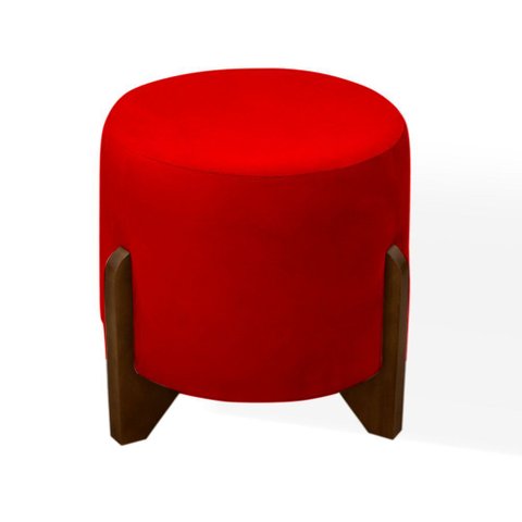Puff Banqueta Decorativo Luiz Suede Vermelho do Lar Móveis e Decoração