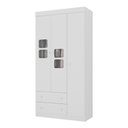 Ver imagem 2 de Guarda-roupa Infantil 92cm com Vidro 3 Portas e 2 Gavetas Brisa Multimóveis Mp4425 Branco