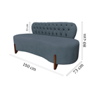 Ver imagem 7 de Sofá 2 Lugares Orgânico Curvo Tókio 150cm Bouclé Cinza