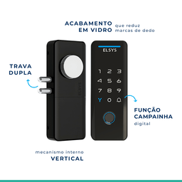Fechadura Digital de Sobrepor Wi-fi Tecno Esf-ds4100v Preta Elsys - 7