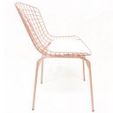 Ver imagem 3 de Cadeira Bertóia Cor Rosê Assento Branco Tubular - Poltronas Do Sul