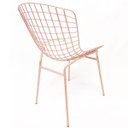 Ver imagem 4 de Cadeira Bertóia Cor Rosê Assento Branco Tubular - Poltronas Do Sul