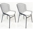 Ver imagem 1 de Kit 2 Cadeiras Bertóia Preta Assento Branco Tubular - Poltronas Do Sul