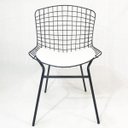 Ver imagem 3 de Kit 3 Cadeiras Bertóia Preta Assento Branco Tubular - Poltronas Do Sul