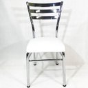 Ver imagem 3 de Kit 2 Cadeiras de Cozinha com Reforço Cromada Assento Branco - Poltronas Do Sul